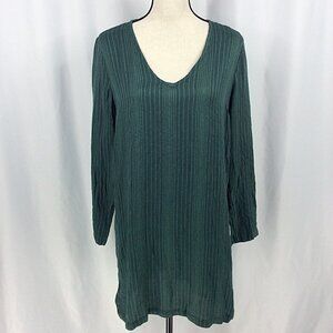 RVCA Dress Womens Size Medium 10 Green V-Neck Shift Lightweight Beach Skater